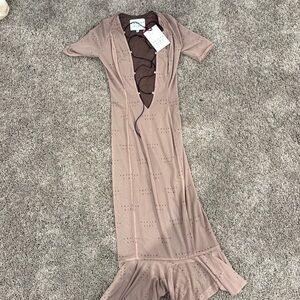 Poster Girl brown midi dress NWT XS